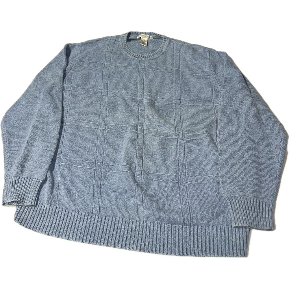 Geoffrey Beane Blue Men's 2XL 100% Cotton Square‎ Design Sweater Pullover